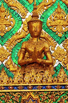 Tom Haseltine Prints: Thailand, Bangkok. Small sculpture detail at Wat Phra Kaew (Temple of The Emerald Buddha)