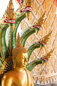 Thailand, Buddha statue surrounded by dragons