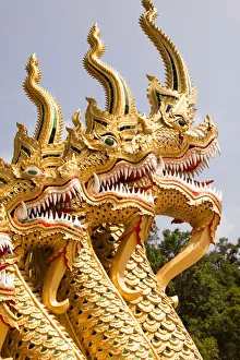 Images Dated 15th December 2020: Thailand. Golden dragons at a temple