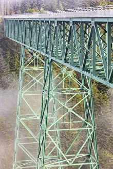 Roadway Prints: Thomas Creek Bridge, Oregon, USA. The Thomas Creek Bridge on the Oregon coast