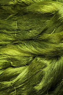 Burma Prints: Threads hanging to drying in fabric factory in Mandalay, Myanmar