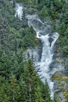 USA, North America, Alaska Prints: Thunder Falls, LeConte Bay, Petersburg, Alaska, USA