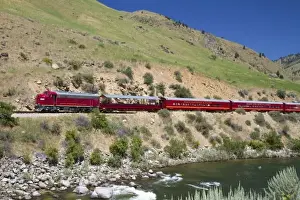 Images Dated 25th July 2011: The Thunder Mountain Line scenic tourist train traveling along the Payette River