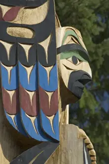 Images Dated 16th September 2006: Thunderbird Project Featuring Tseshaht Totem Poles, Port Alberni, British Columbia