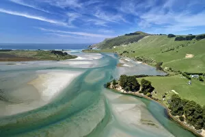 Australia Gallery: Tidal patterns, Hoopers Inlet, Otago Peninsula, Dunedin, South Island, New Zealand