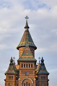 Byzantine Prints: Timisoara in the Banat of Romania, the orthodox cathedral Europe, Eastern Europe