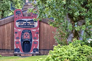 USA, North America, Alaska Prints: Tinglit clan house, Wrangell, Alaska, USA