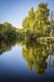 Images Dated 12th September 2021: Tippecanoe River reflections, Tippecanoe State Park, Indiana, USA