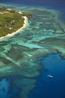 Barrier Prints: Tokoriki Island, Mamanuca Islands, Fiji, South Pacific - aerial