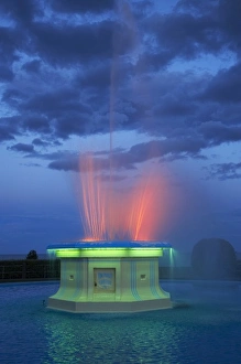 Flood Lit Prints: Tom Parker Fountain, Marine Parade, Napier, Hawkes Bay, North Island, New Zealand