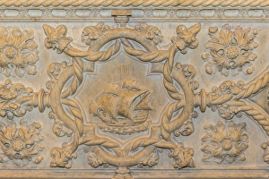 Explorer Prints: Detail of tomb of Vasco da Gama in Jeronimos Monastery, Lisbon, Portugal, Europe