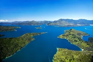 Images Dated 29th September 2005: Torea Bay, Queen Charlotte Sound, Marlborough Sounds, South Island, New Zealand - aerial