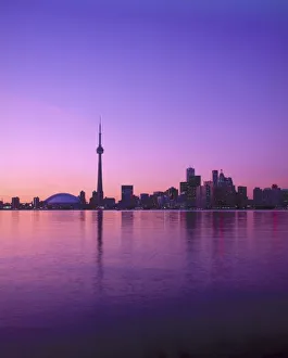 Lake Ontario Prints: Toronto Skyline at night, Ontario, Canada