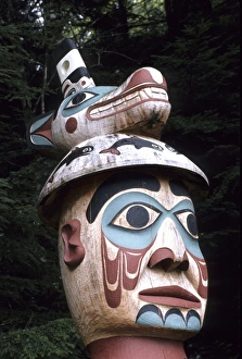 Ketchikan Prints: Totem in Ketchikan, Alaska, USA, North America