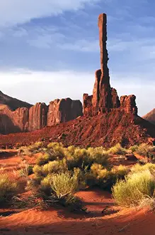 Navajo Land Prints: Totem Pole in Early Morning Light; Monument Valley; Arizona; USA