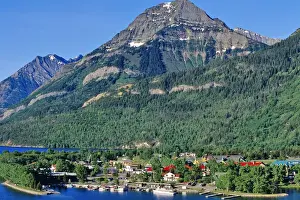 Waterton Prints: Tour boat cruising Waterton Lake in Waterton Lakes National Park in Alberta Canada