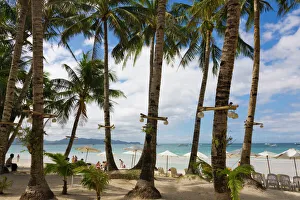 Tourists on the beach, Boracay Island, Aklan Province, Philippines