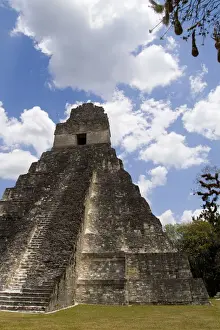 Civilization Prints: Tower 1 at the famous Mayan Ruins in the Gran Plaza showing the civilization of historical