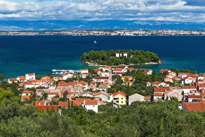 Watercraft Prints: Town of Preko and the Dalmatian Coast from St. Michaels Fort, Ugljan Island, Croatia