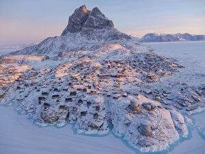 Greenland Gallery: Town Uummannaq during winter in northern West Greenland beyond the Arctic Circle