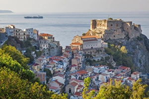 Lookout Prints: Town View with Castello Ruffo, Scilla, Calabria, Italy