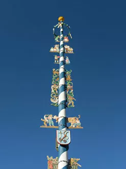 Europe Collection: Traditional Bavarian maypole (Maibaum). Village Schliersee in the Bavarian Alps, Bavaria