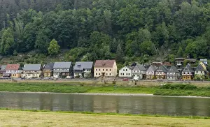 Images Dated 25th May 2015: Traditional Half timbered buidlings in the village of Bad Schandau Postelwitz in summer