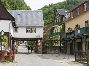 Images Dated 28th May 2015: Traditional Half timbered buidlings in the village of Schmilka in summer