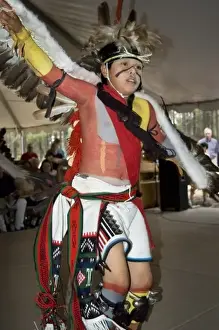 One Person Prints: Traditional Hopi Eagle dancer, Clay Kewanwy (Hopi Tewa), dressed in dance regalia