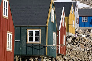 Images Dated 12th September 2007: Traditional houses Ittoqqortoormiit Scorsby Sund Greenland
