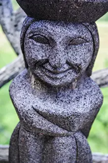 Basalt Prints: Traditional Ifugao basalt statues for sale in a shop in the Unesco world heritage