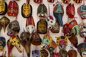 Santiago Prints: Traditional masks, Santiago Atitlan, Lake Atitlan, Guatemala