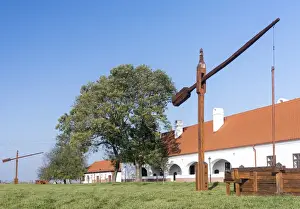Natural Heritage Prints: Traditional water well (well sweep or shadoof) in the hungarian lowland plains also