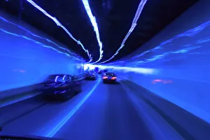 Traffic Prints: traffic in tunnel near Marriott China Hotel, Guangzhou, China