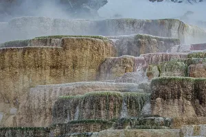 Yellowstone Prints: Travertine pools of Mammoth Hot Springs in Yellowstone National Park