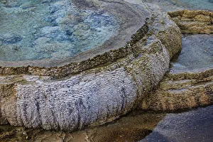 Yellowstone Prints: Travertine pools of Mammoth Hot Springs in Yellowstone National Park