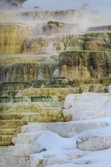 Yellowstone Prints: Travertine pools of Mammoth Hot Springs in Yellowstone National Park