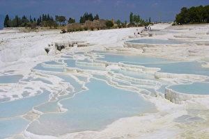 Images Dated 3rd June 2004: Travertine rocks, ponds, and ancient ruins, Pamukkale (ancient Hierapolis), Turkey