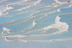 Travertine rocks and ponds, Pamukkale (ancient Hierapolis), Turkey