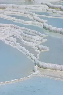 Travertine rocks and ponds, Pamukkale (ancient Hierapolis), Turkey