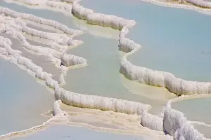 Images Dated 3rd June 2004: Travertine rocks and ponds, Pamukkale (ancient Hierapolis), Turkey