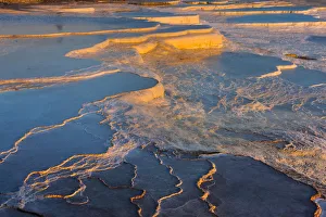 Travertine Prints: Travertine terraces of Pamukkale (UNESCO World Heritage Site), Turkey