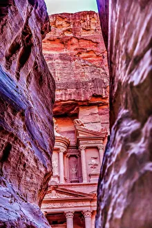 Petra Prints: Treasury, Petra, Jordan. Treasury built by Nabataeans in 100 BC