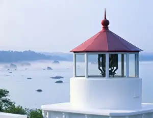 Coast Line Prints: Trinidad, California. USA. Trinidad Memorial Lighthouse, built 1949, is a replica