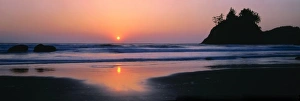 Clear Weather Prints: Trinidad State Beach, California. USA. Sea stack & setting sun. Pacific Ocean