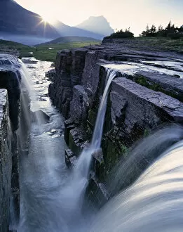 Images Dated 31st August 2006: Triple Waterfall at Logan Pass in Glacier National Park in Montana