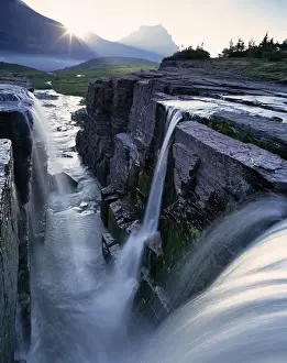 Triple Prints: Triple Waterfall at Logan Pass in Glacier National Park in Montana