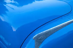 Prints of Detail of trunk and fender on blue classic American Buick car in Habana, Havana, Cuba Caribbean Prints: Detail of trunk and fender on blue classic American Buick car in Habana, Havana, Cuba