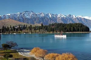Queenstown Prints: TSS Earnslaw, The Remarkables and Lake Wakatipu, Queenstown, South Island, New Zealand