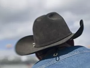 Tucson, Arizona. Cowboy hats in use at the Tucson Rodeo